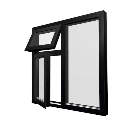Style 22 Black Aluminium Window
