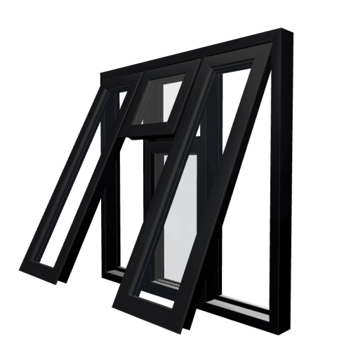 Style 46 Black Aluminium Window