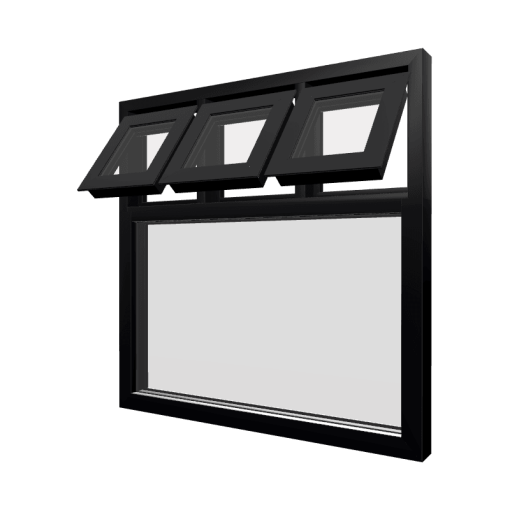 Style 50 Black Aluminium Window