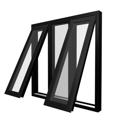 Style 40 Black Aluminium Window