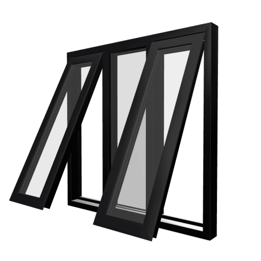 Style 40 Black Aluminium Window