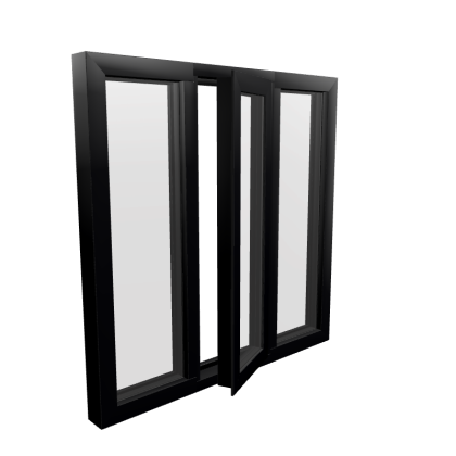 Style 41R Black Aluminium Window
