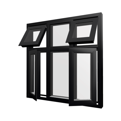 Style 53 Black Aluminium Window