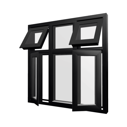 Style 53 Black Aluminium Window