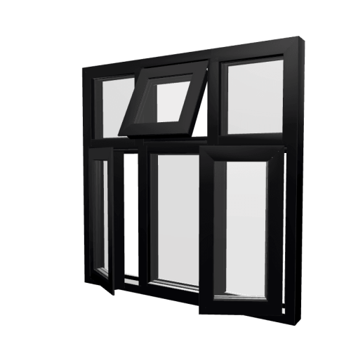 Style 55 Black Aluminium Window