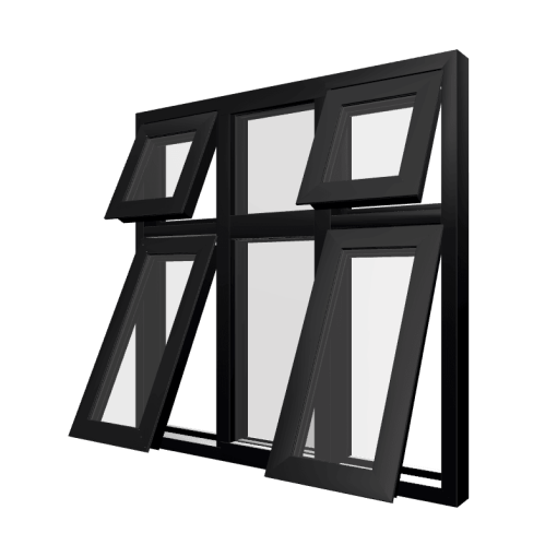 Style 52 Black Aluminium Window