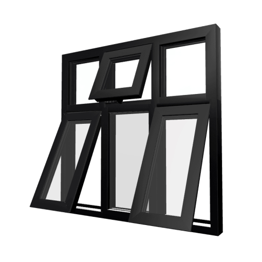 Style 54 Black Aluminium Window