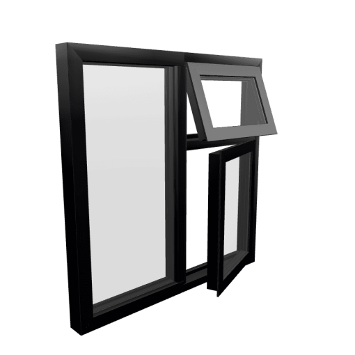 Style 23 Black Aluminium Window