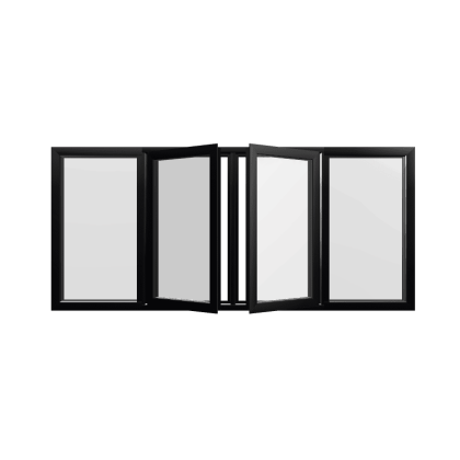Style 75 Black Aluminium Window