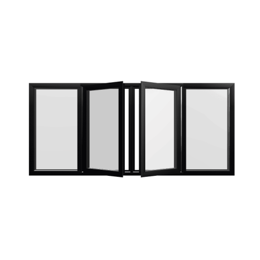 Style 75 Black Aluminium Window
