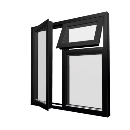 Style 24 Black Aluminium Window