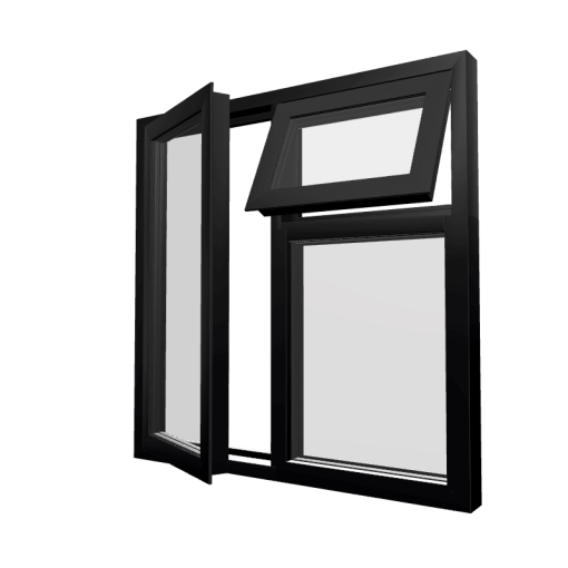 Style 24 Black Aluminium Window