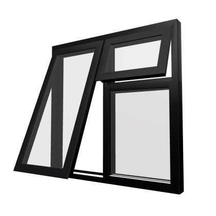 Style 26 Black Aluminium Window