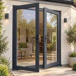 Aluminium French Door on a rendered house