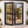 Aluminium French Door with Midrails fitted to the back of a house