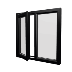 uPVC Window Black Woodgrain