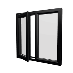 uPVC Window Black Woodgrain