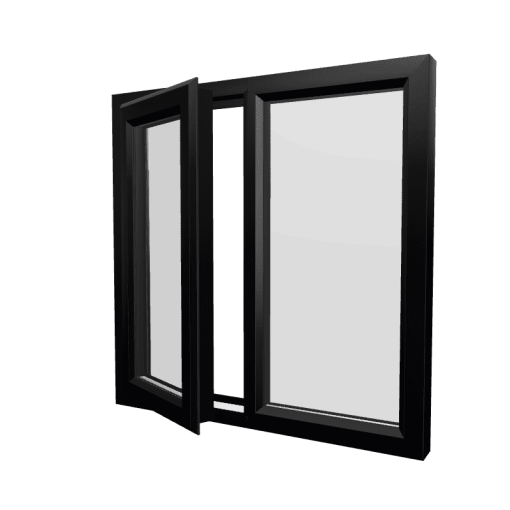 uPVC Window Black Woodgrain