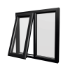 uPVC Window Black Woodgrain