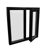 uPVC Window Black Woodgrain