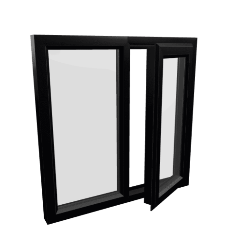 uPVC Window Black Woodgrain