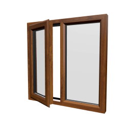 uPVC Window Golden Oak