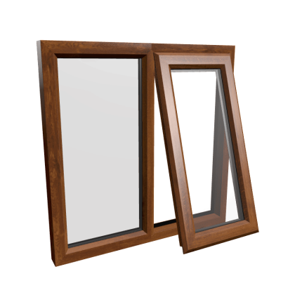 uPVC Window Golden Oak