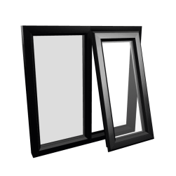 uPVC Window Black Woodgrain
