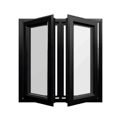 uPVC Window Black Woodgrain