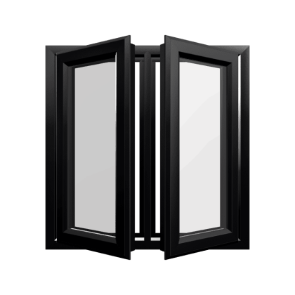 uPVC Window Black Woodgrain