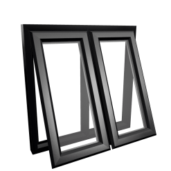 uPVC Window Black Woodgrain