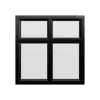 uPVC Window Black Woodgrain