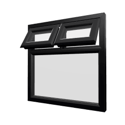 uPVC Window Black Woodgrain