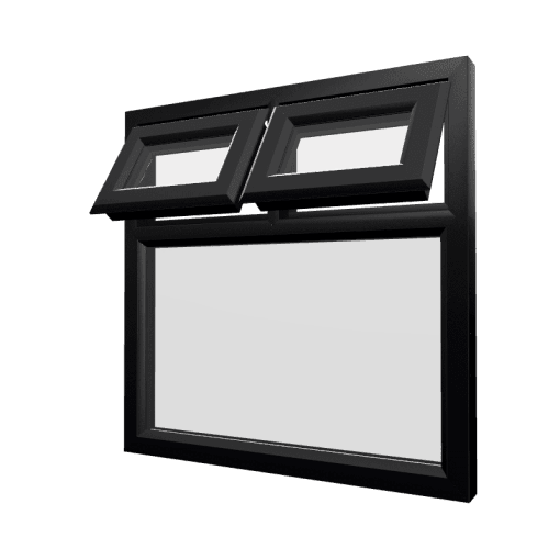 uPVC Window Black Woodgrain