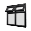 uPVC Window Black Woodgrain