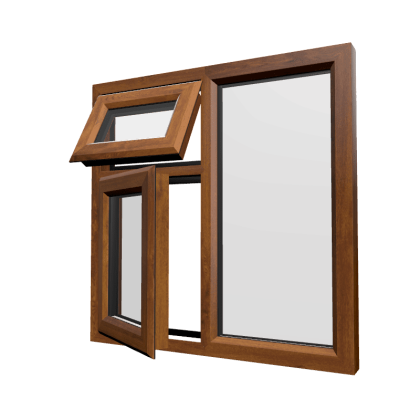 uPVC Window Golden Oak