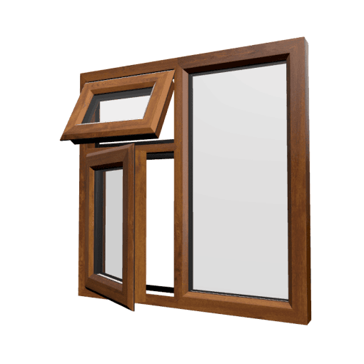 uPVC Window Golden Oak