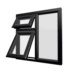uPVC Window Black Woodgrain