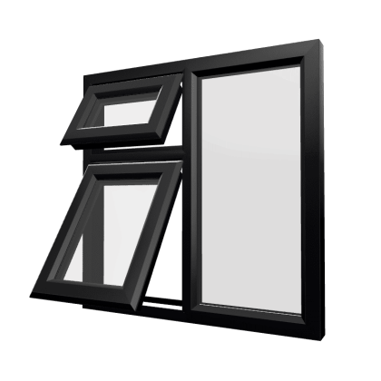uPVC Window Black Woodgrain