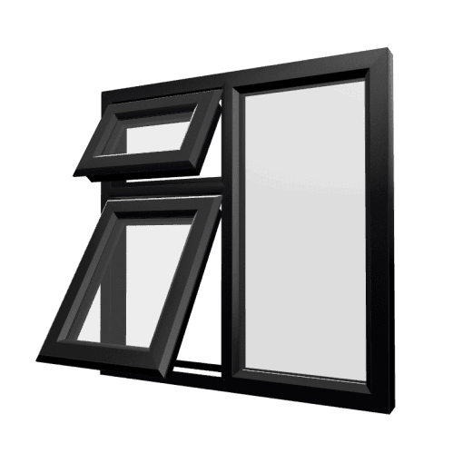 uPVC Window Black Woodgrain