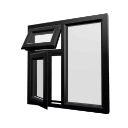uPVC Window Black Woodgrain