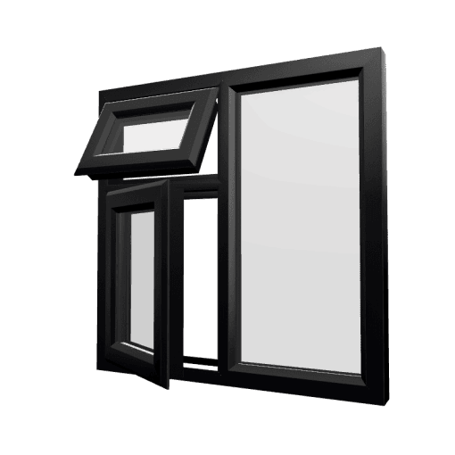 uPVC Window Black Woodgrain