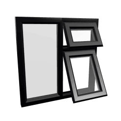 uPVC Window Black Woodgrain