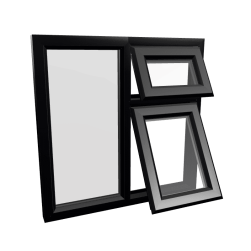 uPVC Window Black Woodgrain