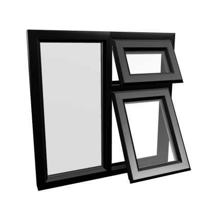 uPVC Window Black Woodgrain