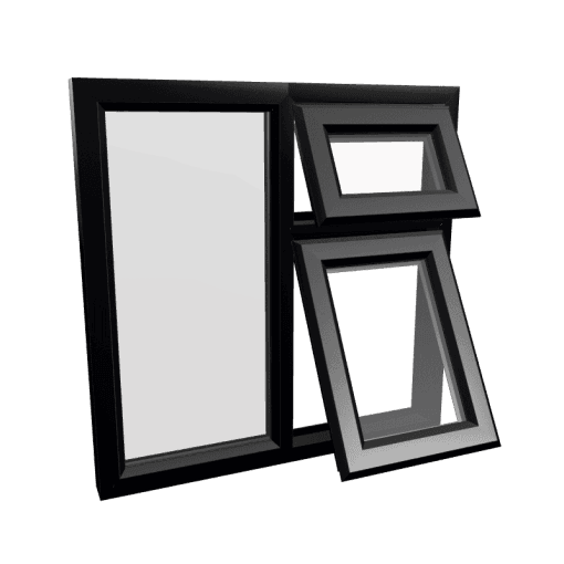 uPVC Window Black Woodgrain