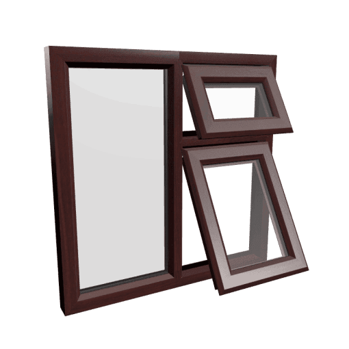 uPVC Window Rosewood Woodgrain