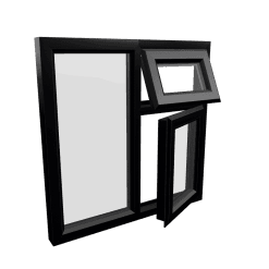 uPVC Window Black Woodgrain