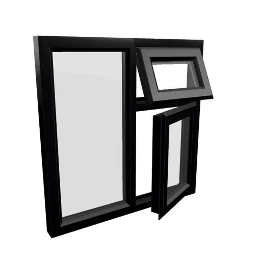 uPVC Window Black Woodgrain