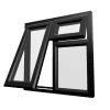 uPVC Window Black Woodgrain